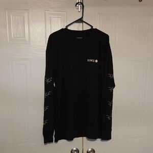 Stance Black Long Sleeve Crew with White Sleeve Graphics